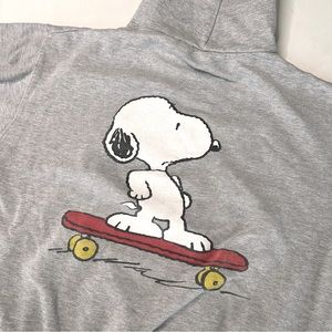 Peanuts Snoopy Skateboard Grey Hoodie Sz XL